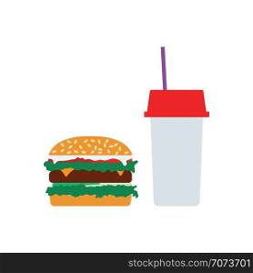 Fast food icon. Flat color design. Vector illustration.