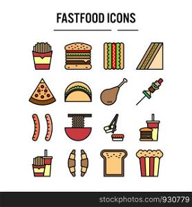 Fast food icon in filled outline design for web design , infographic , presentation , mobile application - Vector illustration