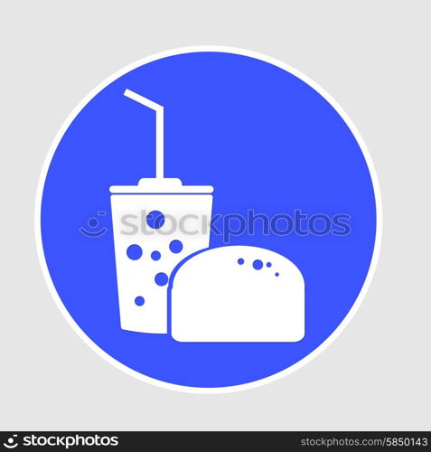 Fast food icon on white circle