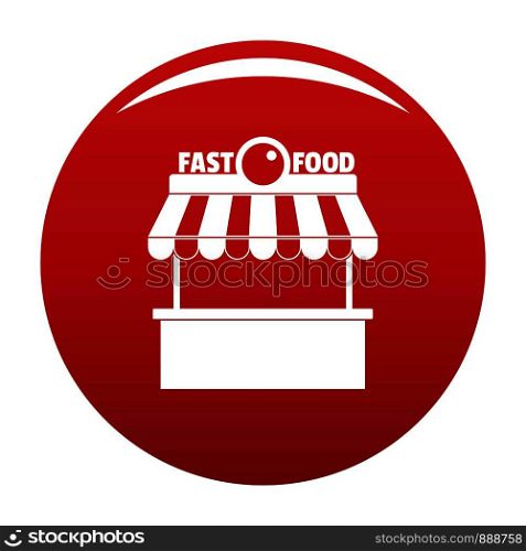 Fast food icon. Simple illustration of fast food vector icon for any design red. Fast food icon vector red