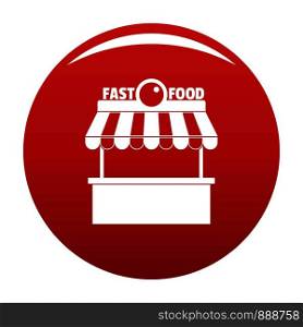 Fast food icon. Simple illustration of fast food vector icon for any design red. Fast food icon vector red