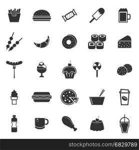Fast food icons on white background, stock vector