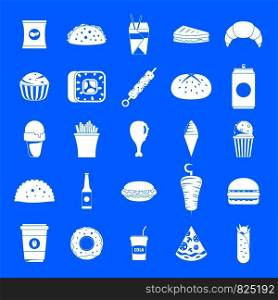 Fast food icons set. Simple illustration of 25 fast food vector icons for web. Fast food icons set, simple style