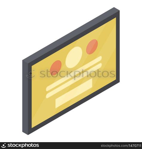 Fast food menu panel icon. Isometric of fast food menu panel vector icon for web design isolated on white background. Fast food menu panel icon, isometric style