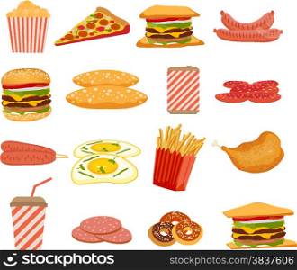 Fast food, objects set
