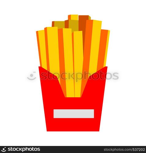 Fast food potato fries red tasty eating vector. Restaurant concept cuisine fried icon lunch