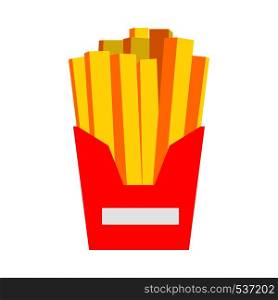 Fast food potato fries red tasty eating vector. Restaurant concept cuisine fried icon lunch