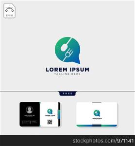 fast food restaurant logo template vector illustration and free business card design. fast food restaurant logo template and free business card design