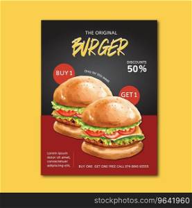 Fast food restaurant poster design for decor Vector Image