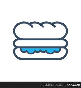 fast food sandwich icon filled color