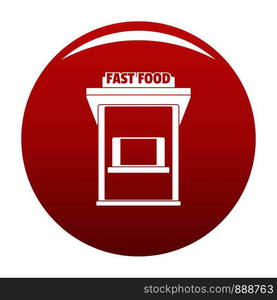 Fast food trade icon. Simple illustration of fast food trade vector icon for any design red. Fast food trade icon vector red