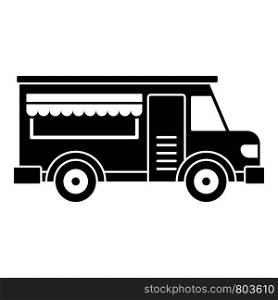 Fast food truck icon. Simple illustration of fast food truck vector icon for web design isolated on white background. Fast food truck icon, simple style