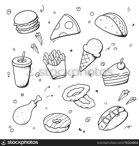 Fast food Vector illustration. Drawing design concept