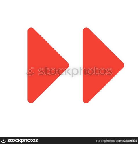 fast forward arrow, icon on isolated background