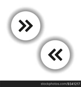 Fast forward double right, left arrows icon. Vector illustration. stock image. EPS 10.. Fast forward double right, left arrows icon. Vector illustration. stock image.