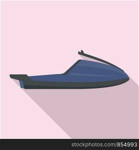 Fast jet ski icon. Flat illustration of fast jet ski vector icon for web design. Fast jet ski icon, flat style