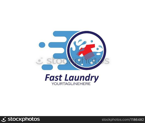 fast Laundry logo vector icon illustration design template