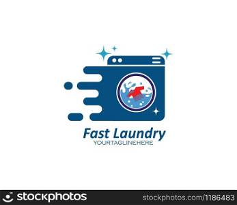 fast Laundry logo vector icon illustration design template