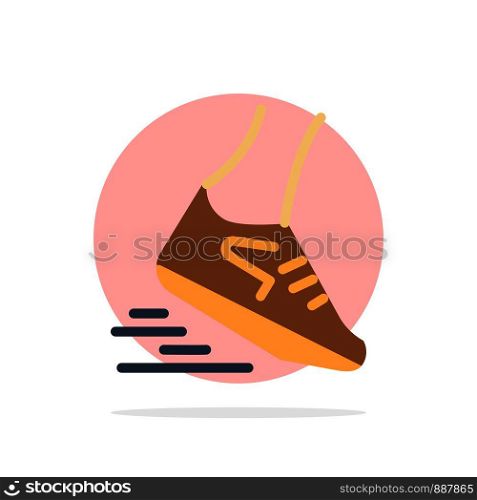 Fast, Leg, Run, Runner, Running Abstract Circle Background Flat color Icon