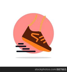 Fast, Leg, Run, Runner, Running Abstract Circle Background Flat color Icon