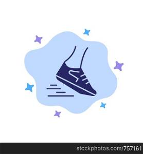 Fast, Leg, Run, Runner, Running Blue Icon on Abstract Cloud Background