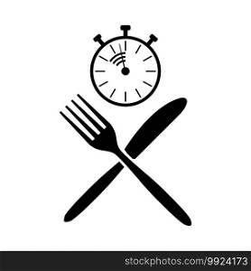Fast Lunch Icon. Black Glyph Design. Vector Illustration.