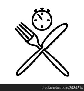 Fast Lunch Icon. Bold outline design with editable stroke width. Vector Illustration.