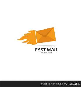 Fast mail logo vector icon illustration design 