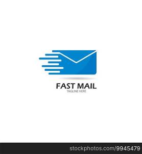 Fast mail logo vector icon illustration design 
