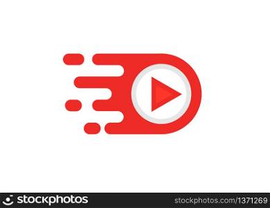 fast Media play logo vector, vector logo concept illustration,Media logo sign, Play logo , Player logo, Movie player logo, Multimedia logo icon, Audio music logo