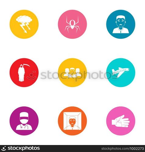 Fast medicine icons set. Flat set of 9 fast medicine vector icons for web isolated on white background. Fast medicine icons set, flat style
