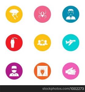 Fast medicine icons set. Flat set of 9 fast medicine vector icons for web isolated on white background. Fast medicine icons set, flat style