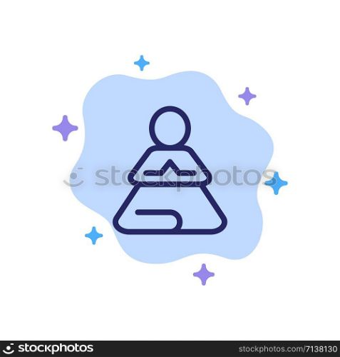 Fast, Meditation, Training, Yoga Blue Icon on Abstract Cloud Background