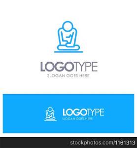 Fast, Meditation, Training, Yoga Blue outLine Logo with place for tagline