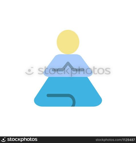 Fast, Meditation, Training, Yoga Flat Color Icon. Vector icon banner Template