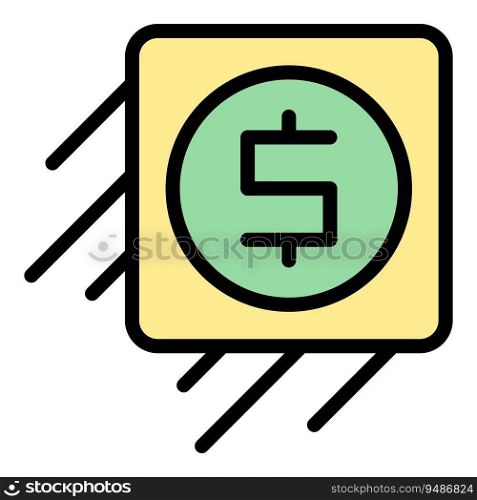 Fast money transfer icon outline vector. App credit. Send payment color flat. Fast money transfer icon vector flat
