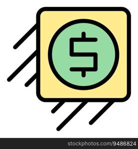 Fast money transfer icon outline vector. App credit. Send payment color flat. Fast money transfer icon vector flat