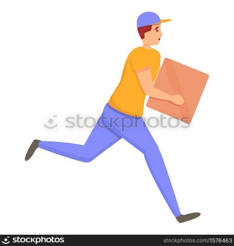 Fast parcel delivery icon. Cartoon of fast parcel delivery vector icon for web design isolated on white background. Fast parcel delivery icon, cartoon style