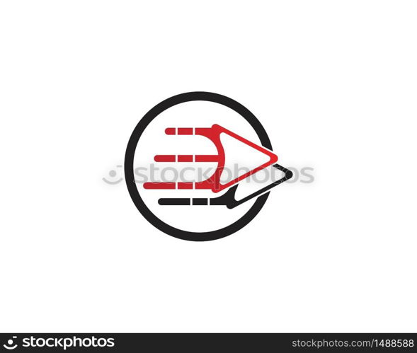 Fast play multimedia logo vector