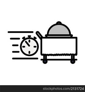 Fast Room Service Icon. Editable Bold Outline With Color Fill Design. Vector Illustration.