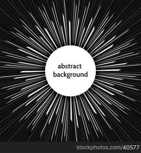 Fast speed lines explosion. Fast speed lines explosion star radial warp effect abstract motion black poster vector illustration