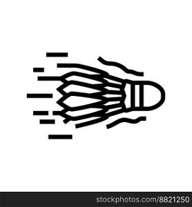 fast speed shuttlecock line icon vector. fast speed shuttlecock sign. isolated contour symbol black illustration. fast speed shuttlecock line icon vector illustration