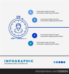 fast, speed, stopwatch, timer, girl Infographics Template for Website and Presentation. Line Blue icon infographic style vector illustration. Vector EPS10 Abstract Template background