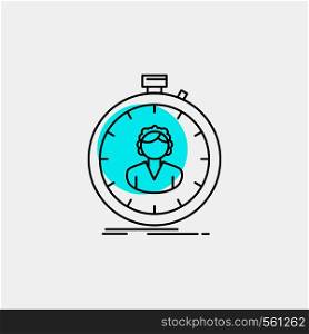 fast, speed, stopwatch, timer, girl Line Icon. Vector EPS10 Abstract Template background