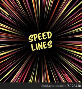Fast speed warp vector effect.. Fast speed warp vector effect. Lines Zoom Fade Converging Background. Comic book Element, Ray Power