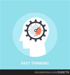 fast thinking icon concept. Abstract vector illustration of fast thinking icon concept