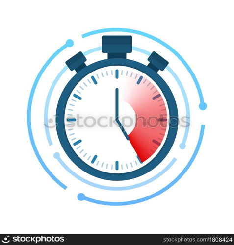 Fast time. Stopwatch icon. Time management. Vector stock illustration. Fast time. Stopwatch icon. Time management. Vector stock illustration.