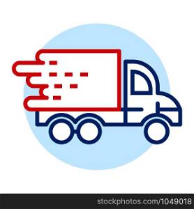 Fast truck delivery icon. Outline fast truck delivery vector icon for web design isolated on white background. Fast truck delivery icon, outline style