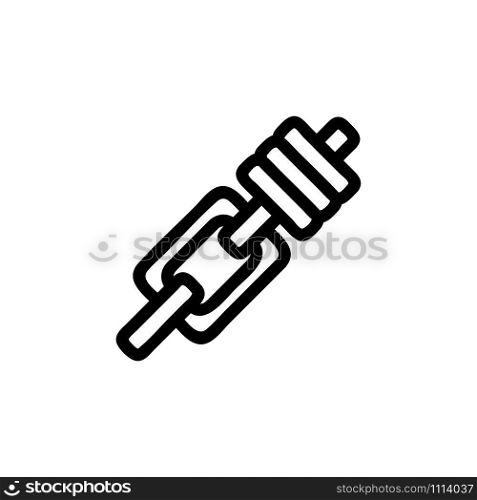 Fastening ropes for climbing icon vector. A thin line sign. Isolated contour symbol illustration. Fastening ropes for climbing icon vector. Isolated contour symbol illustration
