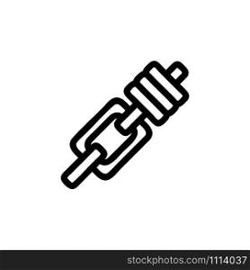Fastening ropes for climbing icon vector. A thin line sign. Isolated contour symbol illustration. Fastening ropes for climbing icon vector. Isolated contour symbol illustration